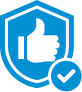 Thumbs up in shield