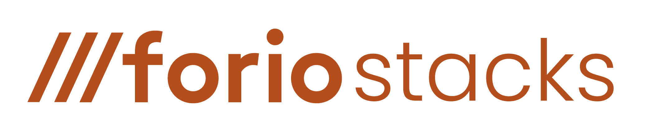 forio stacks logo in brand orange